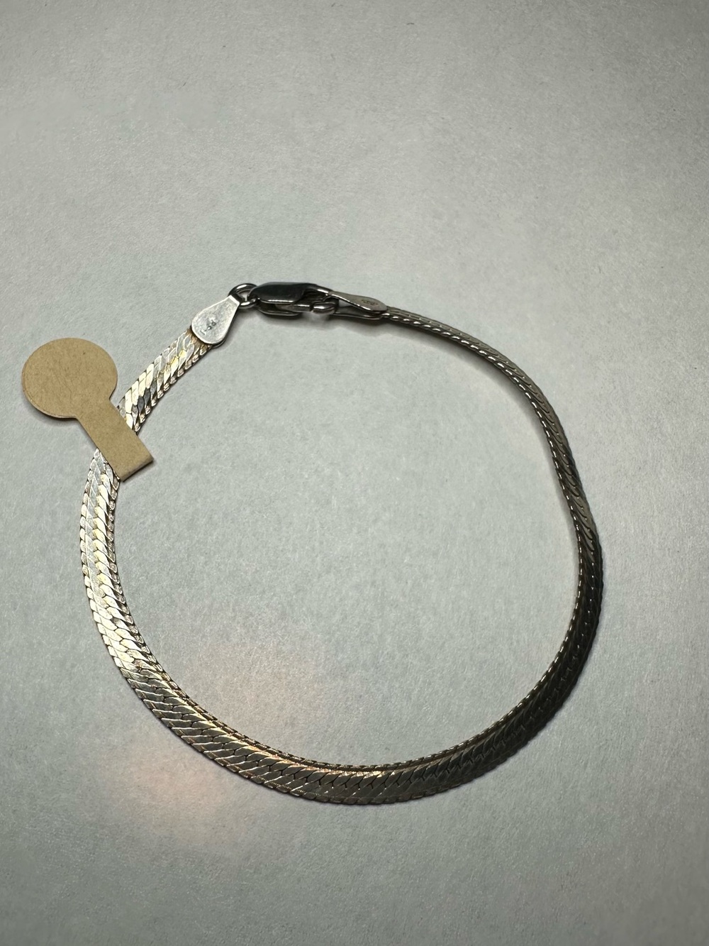 Sterling Silver Herringbone Bracelet - Silver